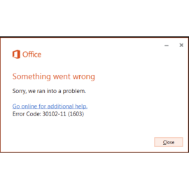 Ошибки Microsoft Office 30102-11, 30102-13, 30103-11, 30103-13 исправить