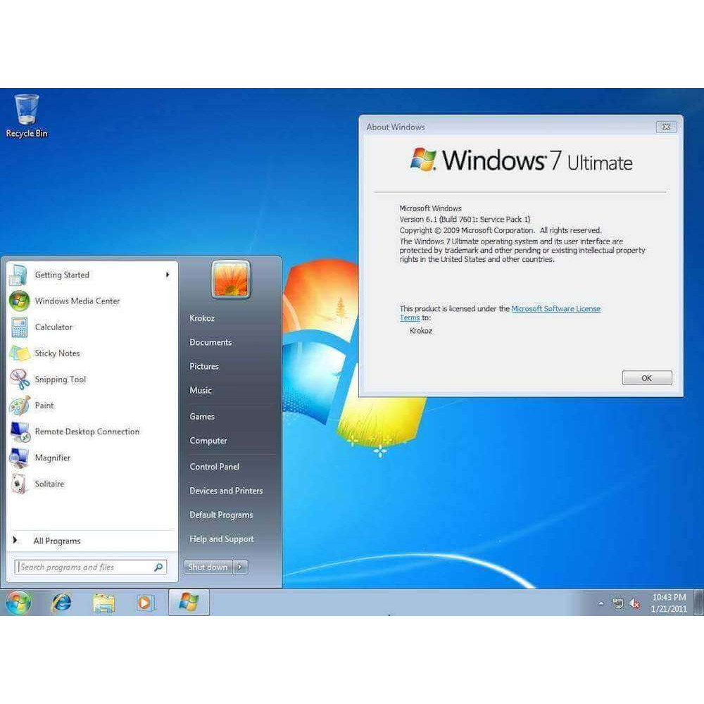 MS Windows 7 Maximum License Code