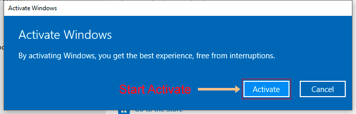Confirm activation Click on Activate