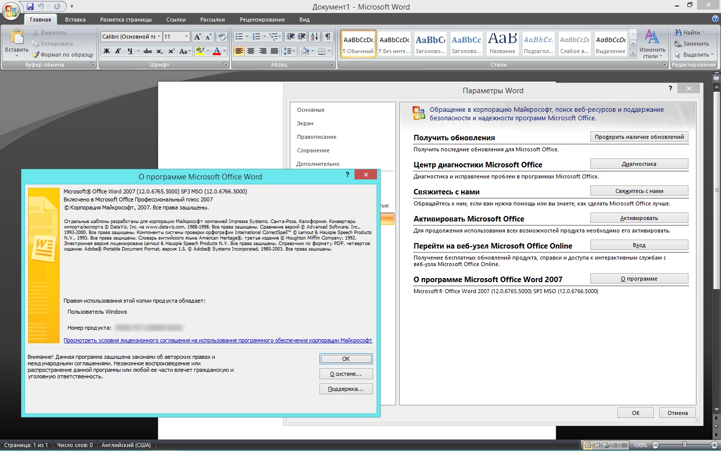 MS Office 2007 Pro Plus license info