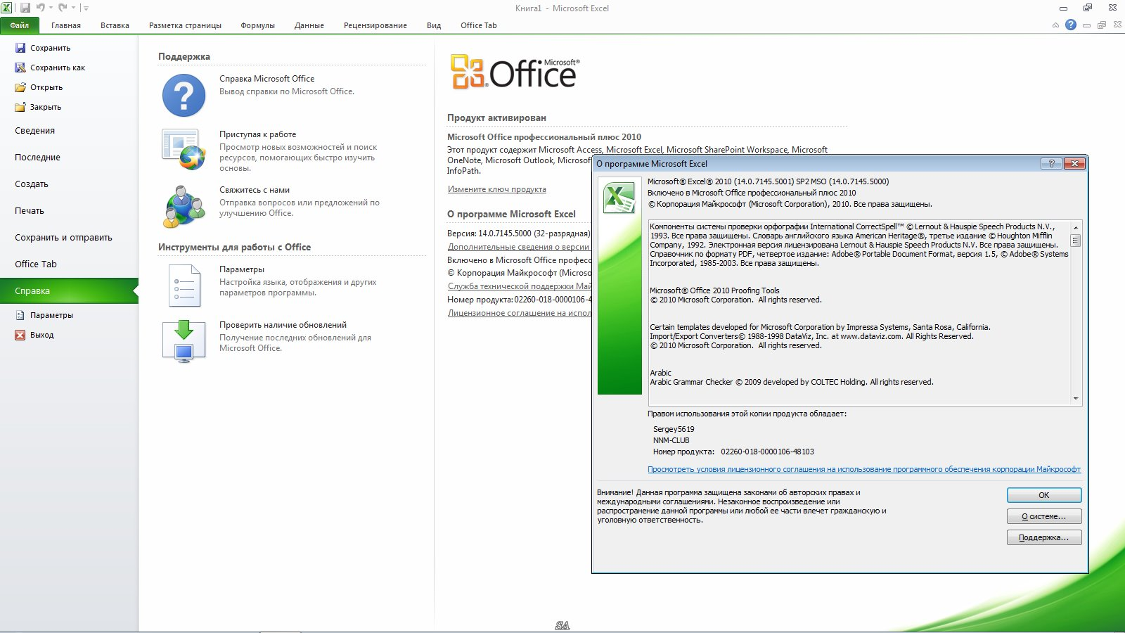 Office 2010 Professional Plus activated