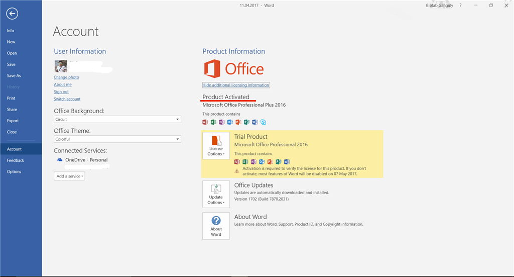 Microsoft Office 2016 Licensed
